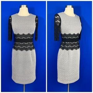 👗|•TRAFFIC PEOPLE•| Beautiful Quilted Tweed Lace Trim Dress Size 'Small' (XS)